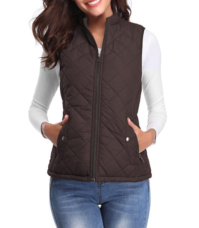 Leonie | Damen Steppweste leicht gefütterte Puffer Vest Women mit Reißverschluss