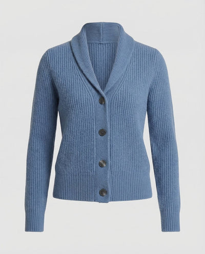 Frieda | Damen Strick-Cardigan mit Revers-Kragen Knopfleiste Langarm