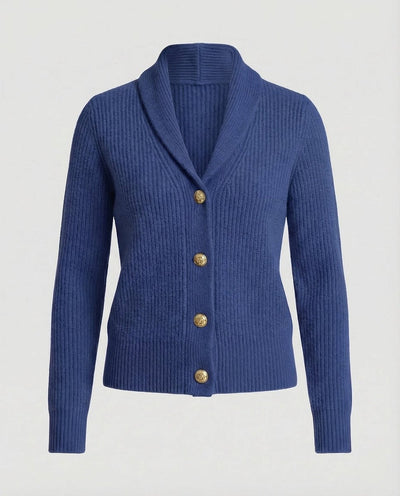 Frieda | Damen Strick-Cardigan mit Revers-Kragen Knopfleiste Langarm