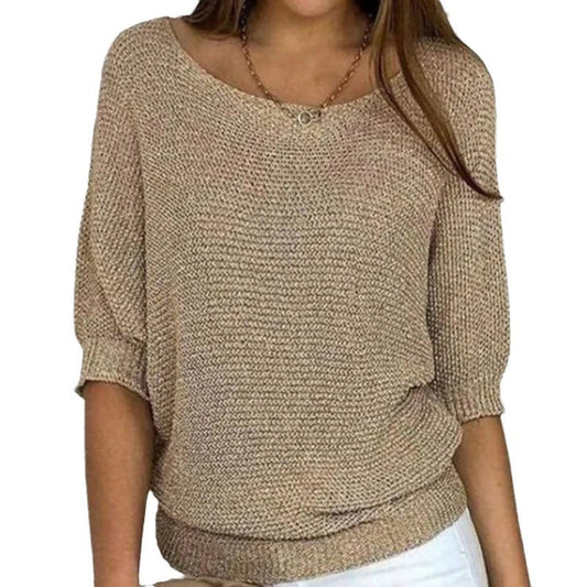 Lena | Damen Strickpullover Lässiger Oversize-Sweater mit Fledermausärmeln