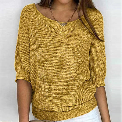 Lena | Damen Strickpullover Lässiger Oversize-Sweater mit Fledermausärmeln