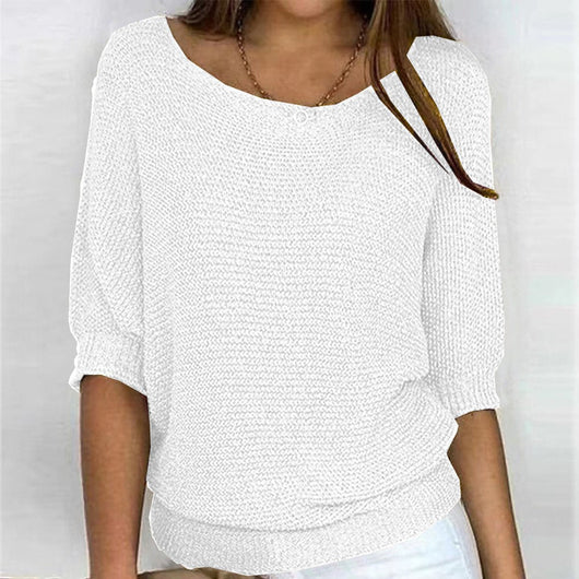 Lena | Damen Strickpullover Lässiger Oversize-Sweater mit Fledermausärmeln