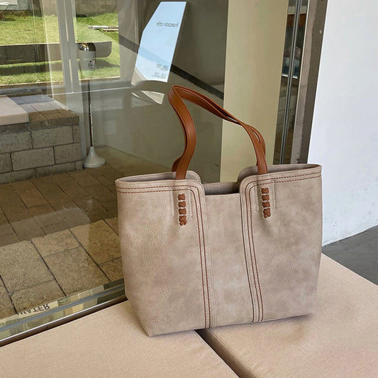 Leonie | Damen Tote Bag Minimalistische Kunstleder Schultertasche