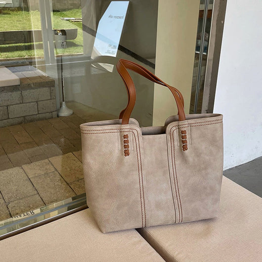 Leonie | Damen Tote Bag Minimalistische Kunstleder Schultertasche