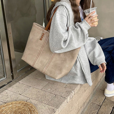 Leonie | Damen Tote Bag Minimalistische Kunstleder Schultertasche