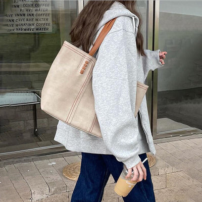 Leonie | Damen Tote Bag Minimalistische Kunstleder Schultertasche