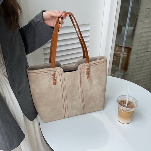 Leonie | Damen Tote Bag Minimalistische Kunstleder Schultertasche