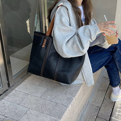 Leonie | Damen Tote Bag Minimalistische Kunstleder Schultertasche
