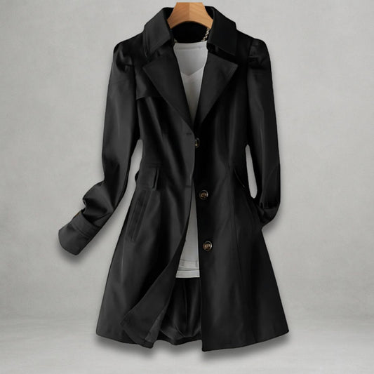 Katharina | Damen Trenchcoat eleganter Einreiher Baumwoll-Nylon-Mantel