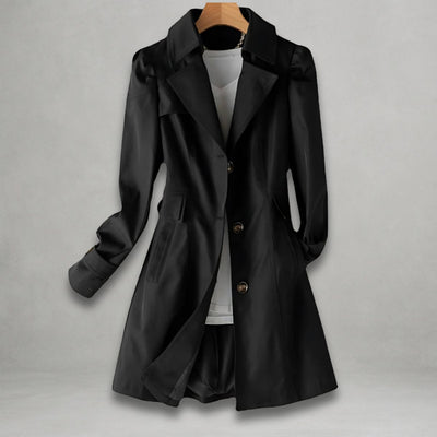 Katharina | Damen Trenchcoat eleganter Einreiher Baumwoll-Nylon-Mantel
