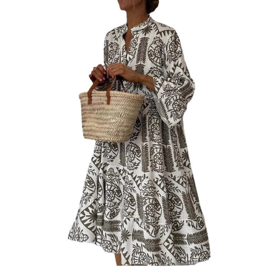 Mia | Damen Tunika-Kleid mit floralem Muster lockere Passform