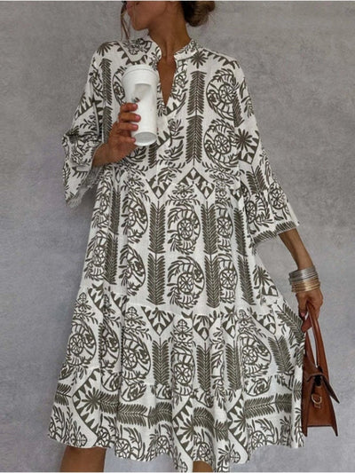 Mia | Damen Tunika-Kleid mit floralem Muster lockere Passform