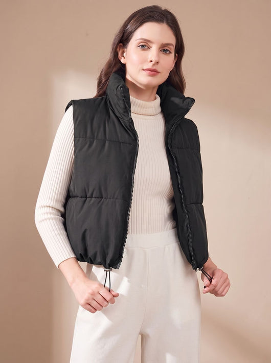Annika | Damen Ultraleichter Stehkragen Bodywarmer Kurze Steppweste