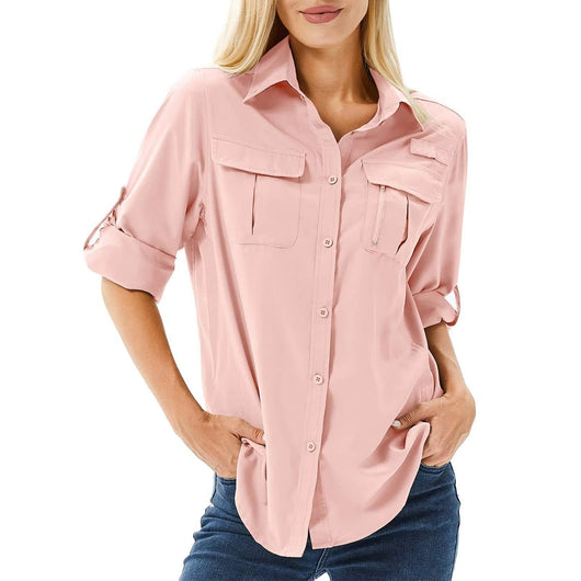 Sophie | Damen UPF 50 Langarm Wander-Bluse Safari Hemd Aufrollbare Ärmel
