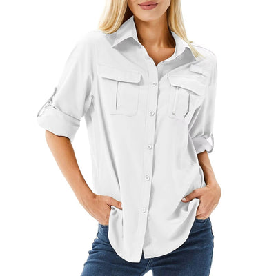 Sophie | Damen UPF 50 Langarm Wander-Bluse Safari Hemd Aufrollbare Ärmel