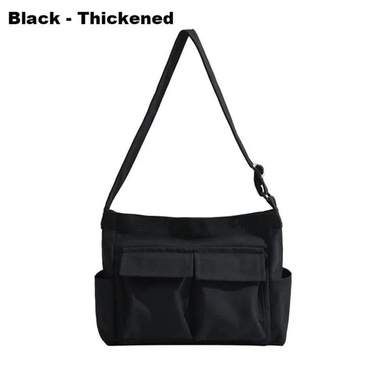 Emilia | Damen Vintage Canvas Tote Bag große Schultertasche mit Seitentaschen