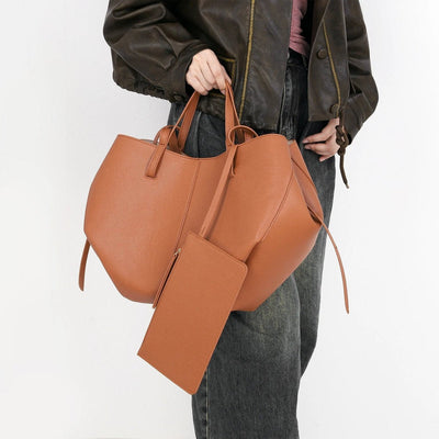 Marlene | Damen Vintage Kunstleder Tote Bag Große Schultertasche