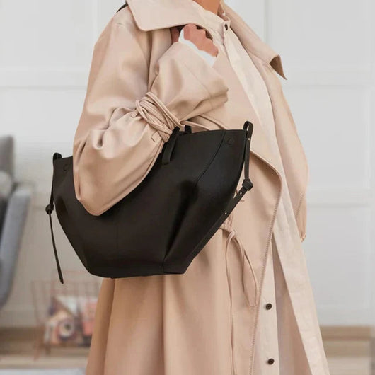Marlene | Damen Vintage Kunstleder Tote Bag Große Schultertasche