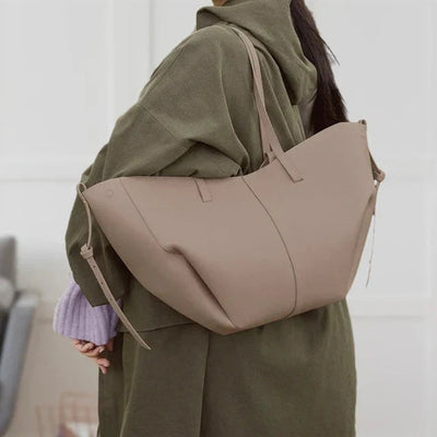 Marlene | Damen Vintage Kunstleder Tote Bag Große Schultertasche