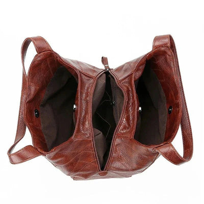 Lena | Damen Vintage Leder Schultertasche Hobo-Stil geräumig