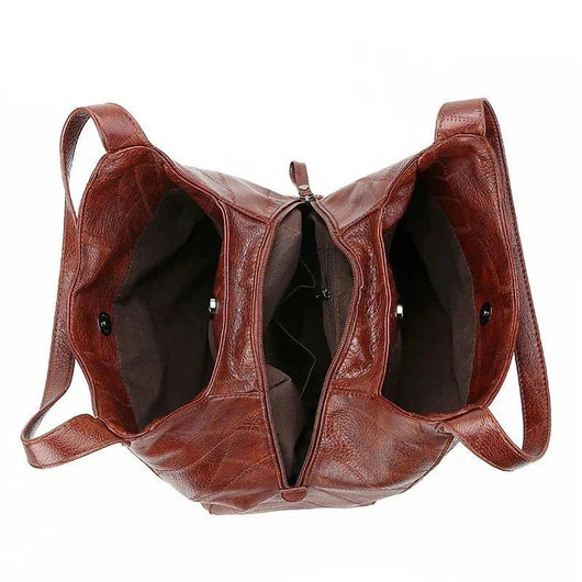 Lena | Damen Vintage Leder Schultertasche Hobo-Stil geräumig