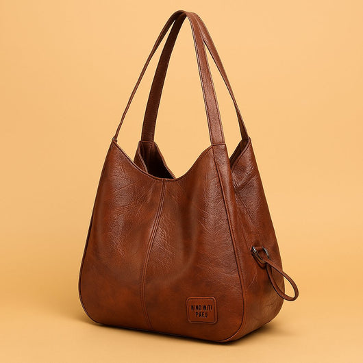 Lena | Damen Vintage Leder Schultertasche Hobo-Stil geräumig
