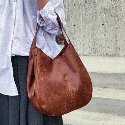 Lena | Damen Vintage Leder Schultertasche Hobo-Stil geräumig