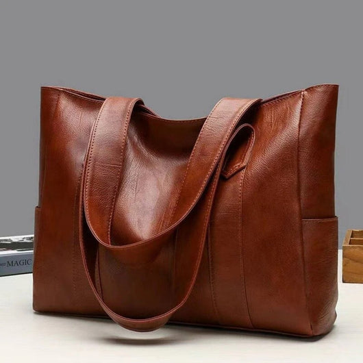 Elisabeth | Damen Vintage Leder Tote Bag Große Kapazität Klassische Schultertasche