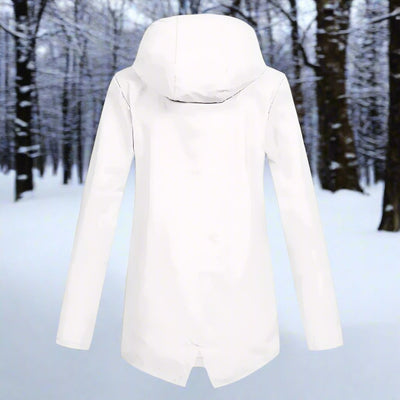 Emilia | Damen Wasserdichte Kapuzen-Regenjacke mit Reißverschluss Taschen