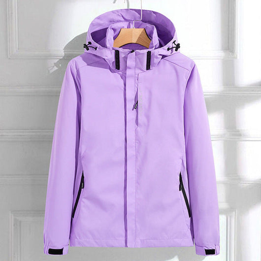 Hannah | Damen Wasserdichte Regenjacke mit Abnehmbarer Kapuze Verstellbarer Passform
