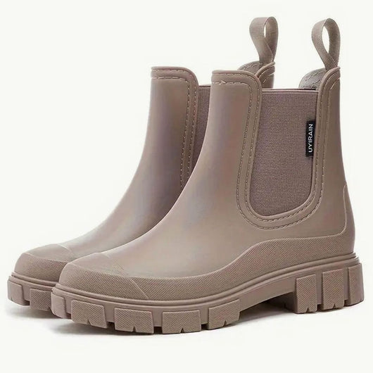 Katharina | Damen Wasserdichte Slip-On Chelsea Stiefel mit Blockabsatz