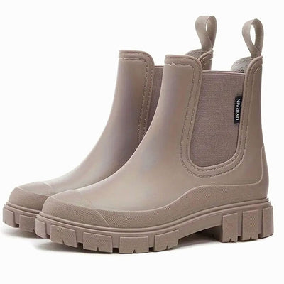 Katharina | Damen Wasserdichte Slip-On Chelsea Stiefel mit Blockabsatz
