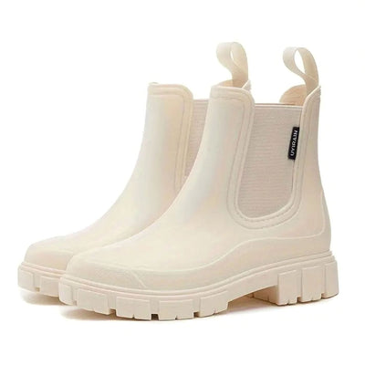 Katharina | Damen Wasserdichte Slip-On Chelsea Stiefel mit Blockabsatz