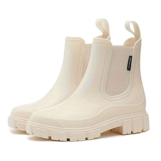 Katharina | Damen Wasserdichte Slip-On Chelsea Stiefel mit Blockabsatz