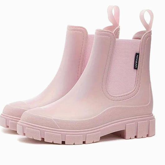 Katharina | Damen Wasserdichte Slip-On Chelsea Stiefel mit Blockabsatz