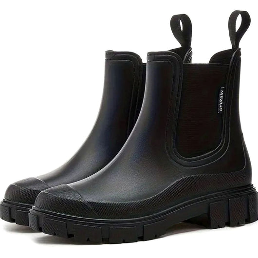 Katharina | Damen Wasserdichte Slip-On Chelsea Stiefel mit Blockabsatz