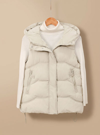 Annika | Damen Wattierter Kapuzen-Bodywarmer mit Reißverschlusstaschen