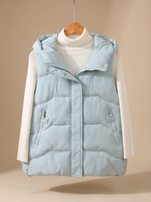 Annika | Damen Wattierter Kapuzen-Bodywarmer mit Reißverschlusstaschen