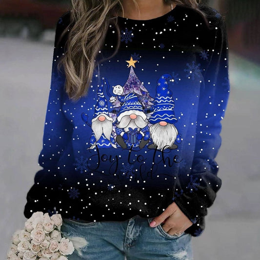 Amelie | Damen Weihnachts-Strickpullover Locker Weihnachtsmotiv Rundhals