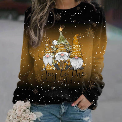 Amelie | Damen Weihnachts-Strickpullover Locker Weihnachtsmotiv Rundhals