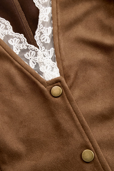 Charlotte | Damen Western Spitzenbluse Langarm Tailliert V-Ausschnitt