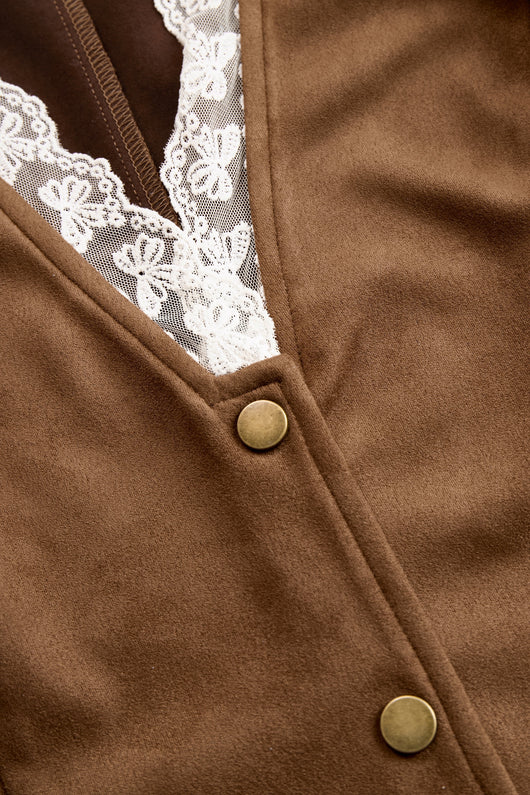 Charlotte | Damen Western Spitzenbluse Langarm Tailliert V-Ausschnitt