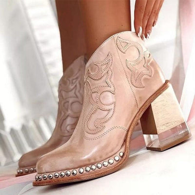 Johanna | Damen Western Stiefeletten Blockabsatz Kunstleder