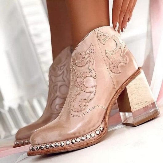 Johanna | Damen Western Stiefeletten Blockabsatz Kunstleder