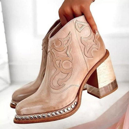 Johanna | Damen Western Stiefeletten Blockabsatz Kunstleder