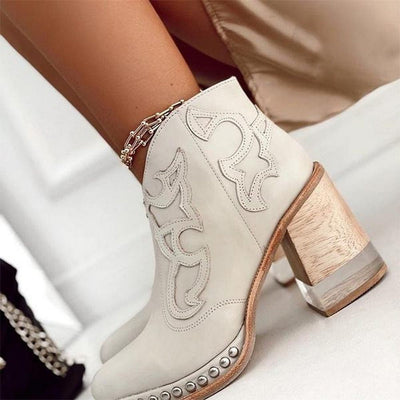 Johanna | Damen Western Stiefeletten Blockabsatz Kunstleder