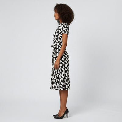 Sophie | Damen Wickel-Midi-Kleid mit V-Ausschnitt Taillengürtel Seitentaschen