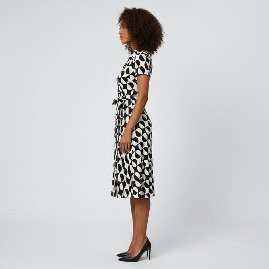 Sophie | Damen Wickel-Midi-Kleid mit V-Ausschnitt Taillengürtel Seitentaschen