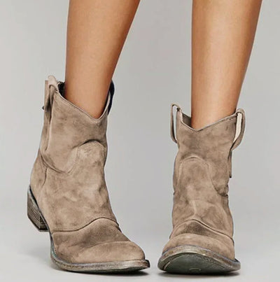 Luisa | Damen Wildleder-Westernstiefel für einen stilvollen Look mit niedrigem Absatz