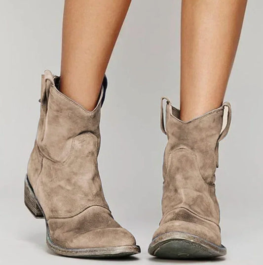 Luisa | Damen Wildleder-Westernstiefel für einen stilvollen Look mit niedrigem Absatz